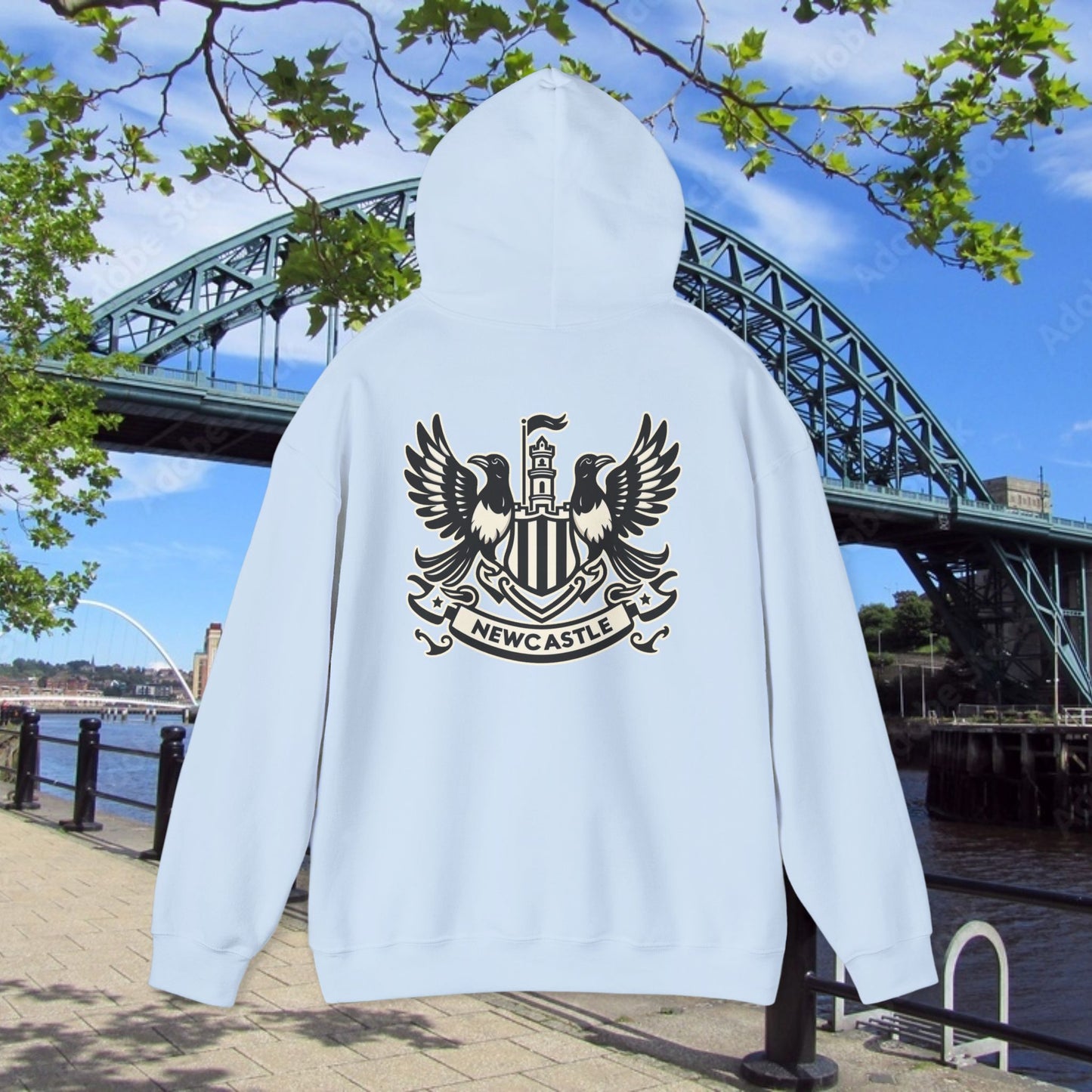 Newcastle United B&W Crest Hoodie