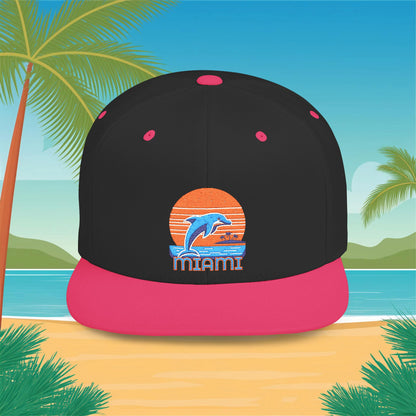 Miami Football Design Flat Bill Snapback