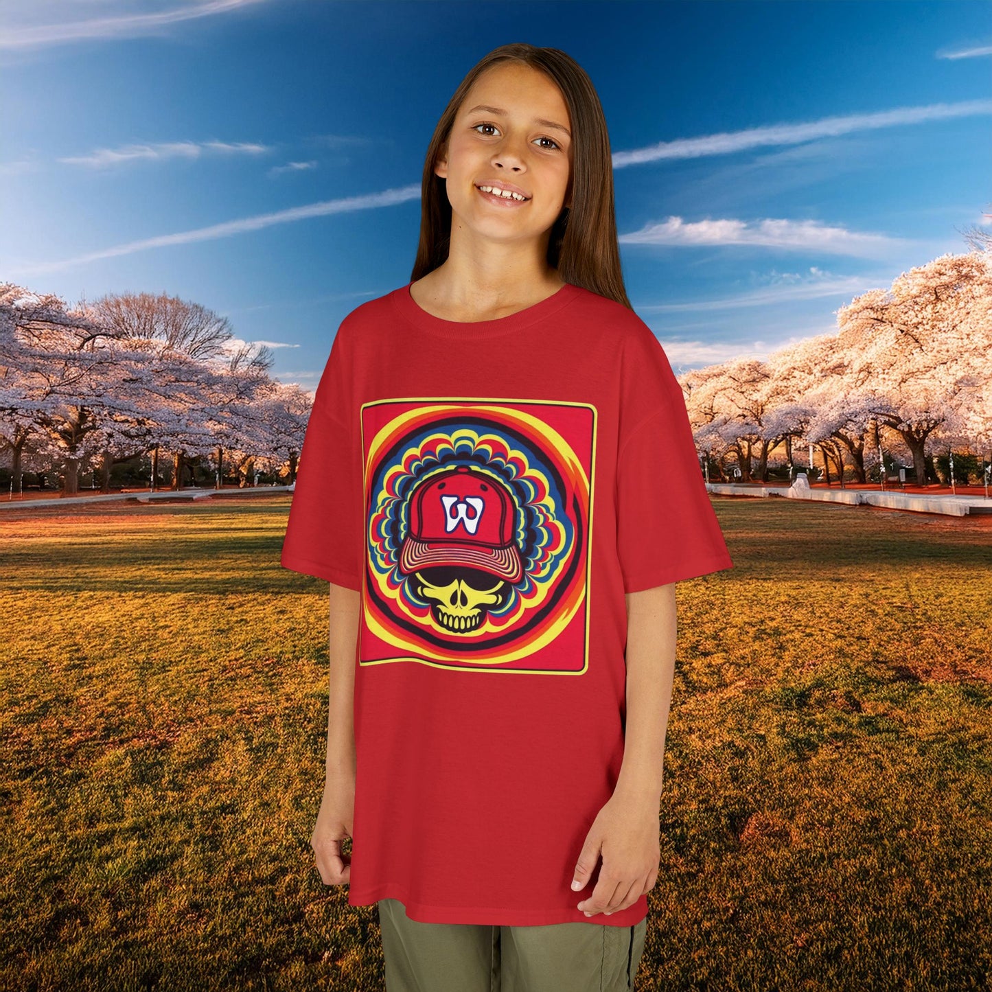 Psychedelic Funky W Skull Kids Tee