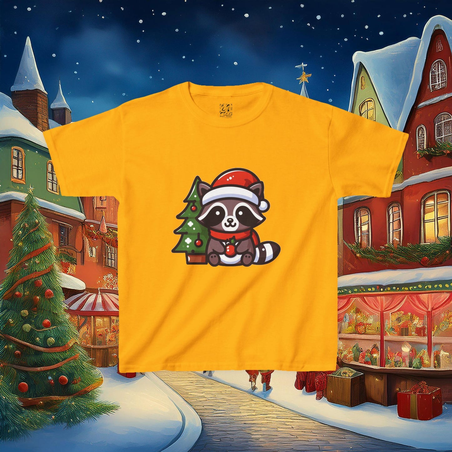 Christmas Raccoon Kids Tee
