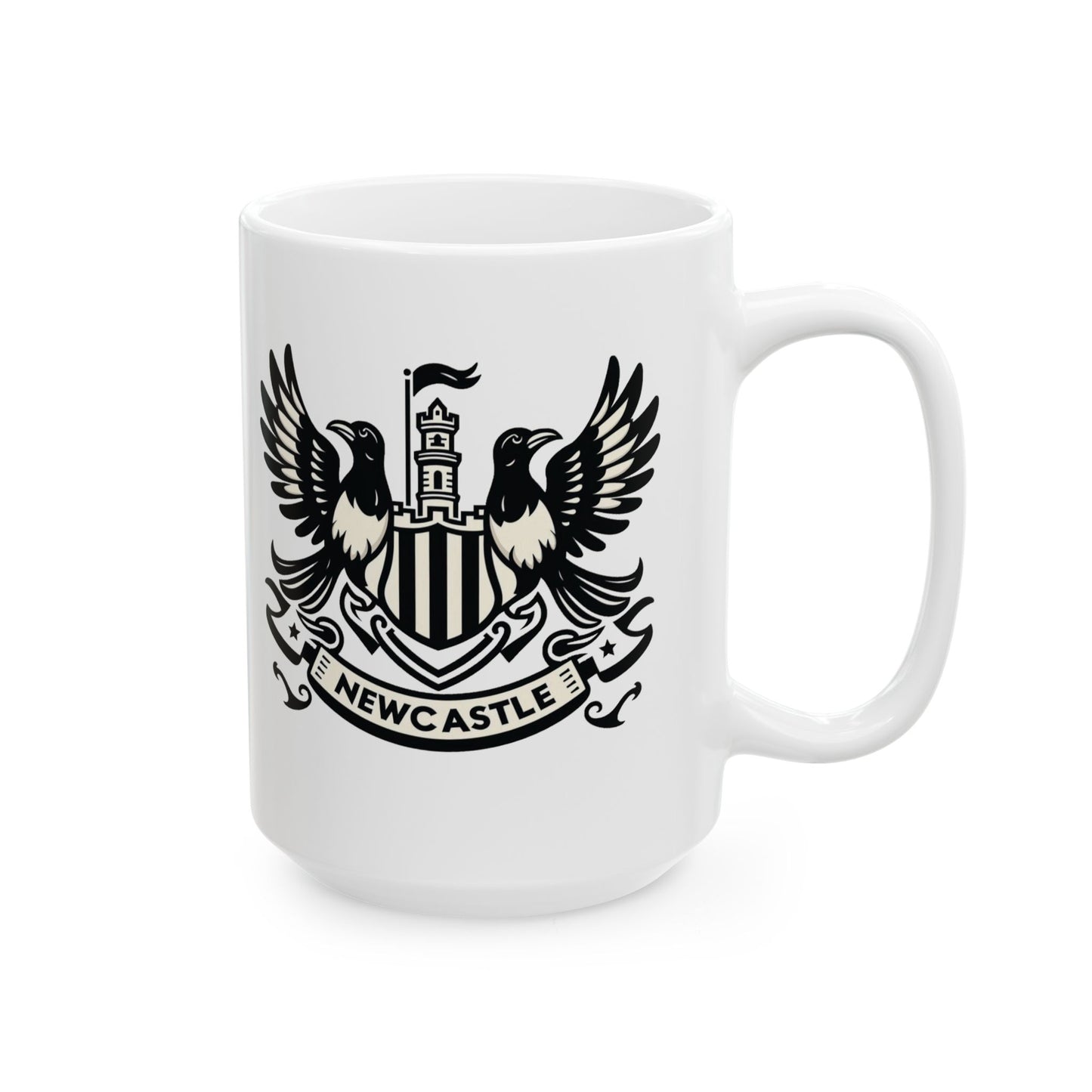 Newcastle United B&W Crest Ceramic Mugs (11oz\15oz)