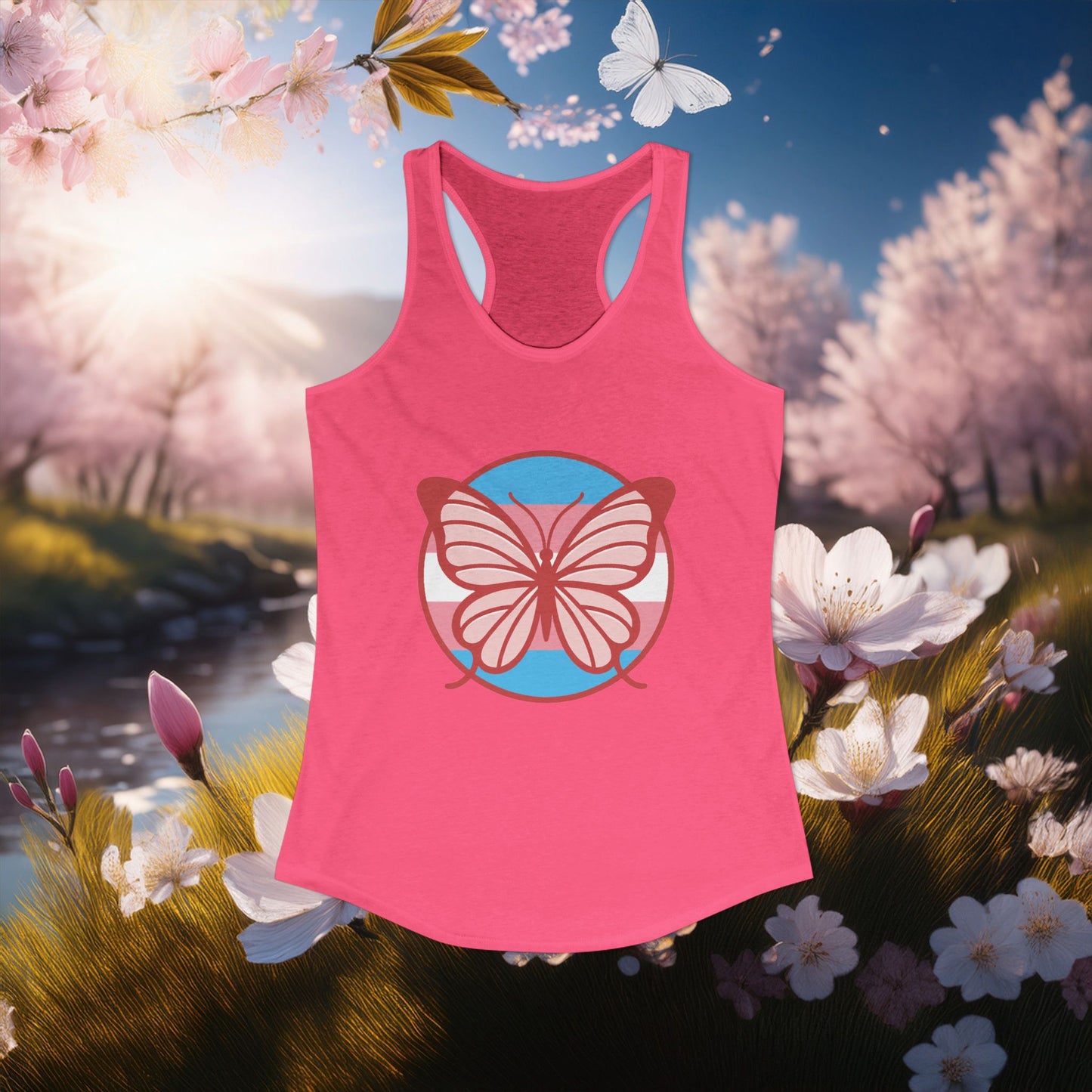 The T Elders Butterfly Graphic Racerback Tank Top