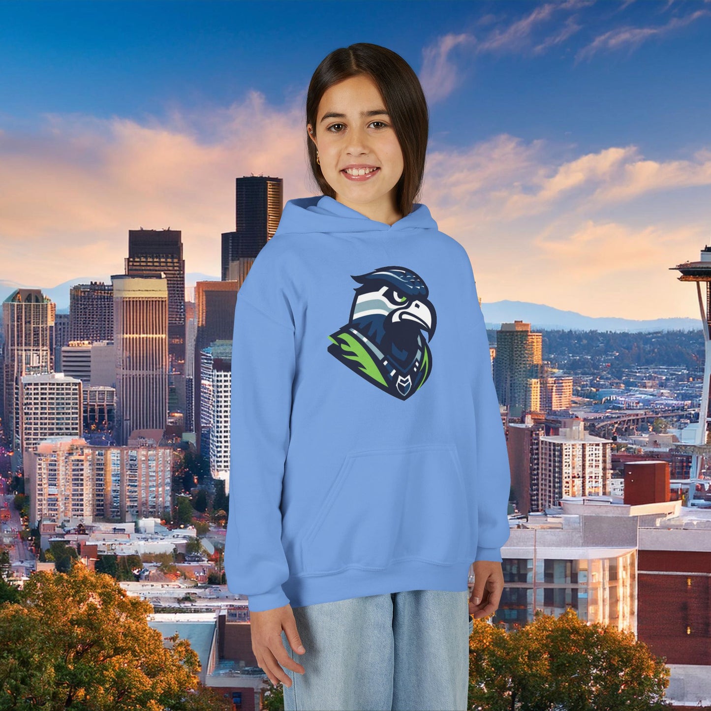 Seattle Football Crest Youth Hoodie