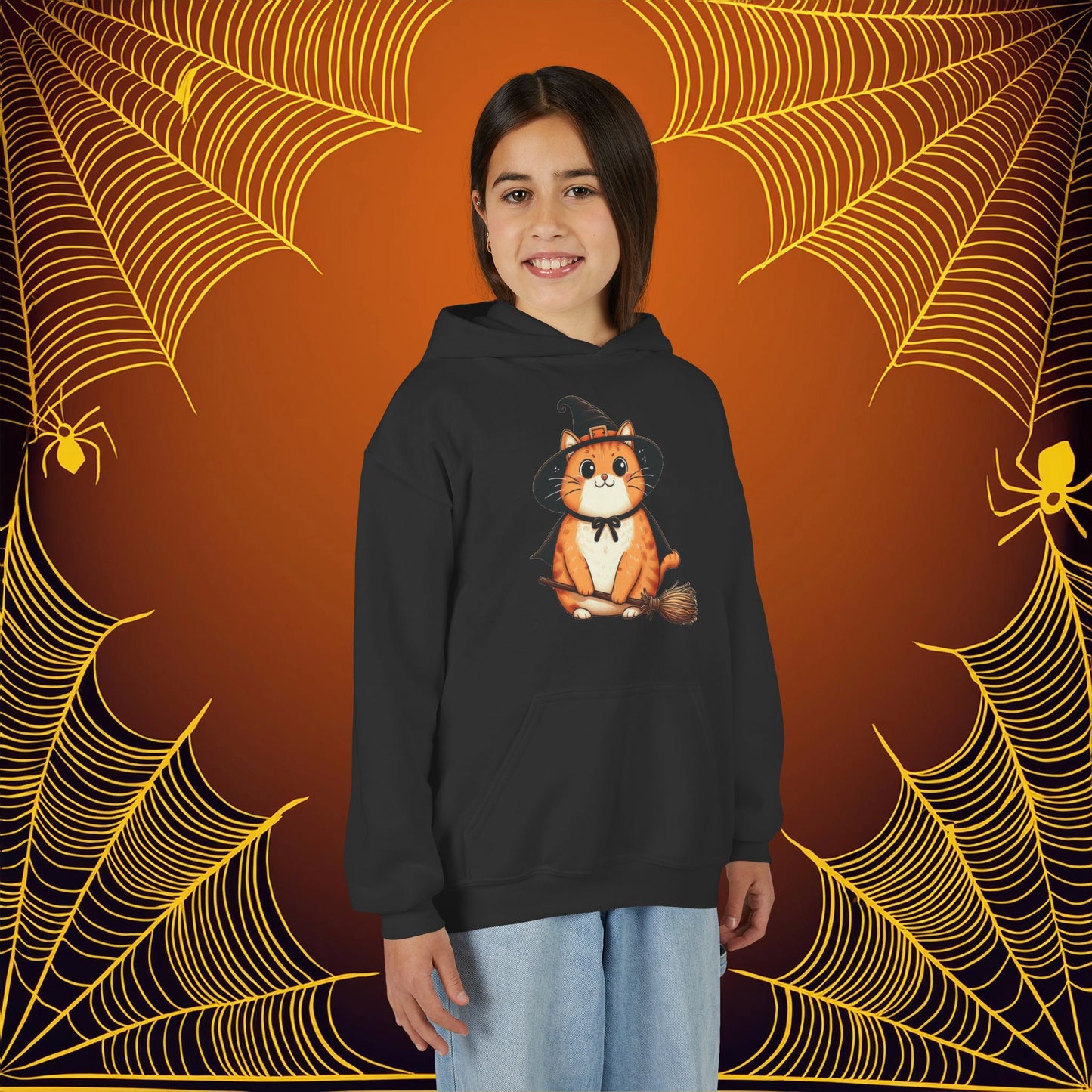 Trick or Treat Cat Youth Hoodie