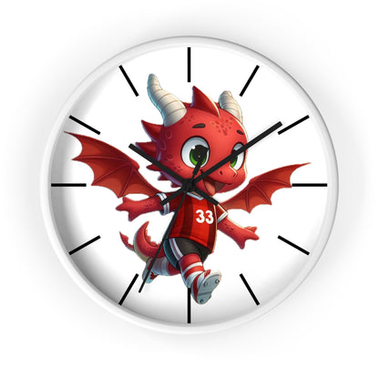 Mini Red Dragon Fan Wall Clock