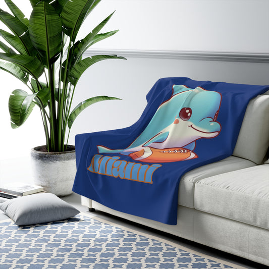 Miami Baby Dolphin Sherpa Fleece Blanket