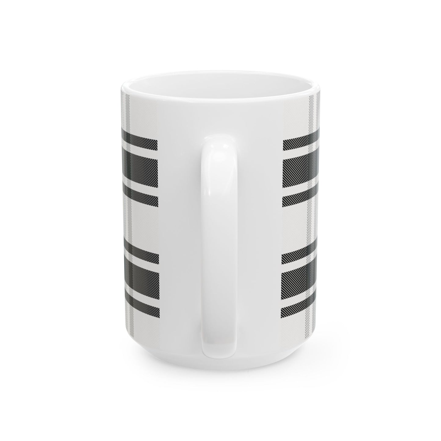 Black & White Plaid Ceramic Mug (11oz/15oz)