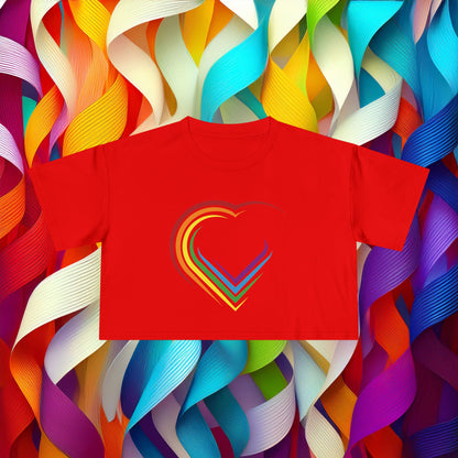 Rainbow Heart Women's Crop Tee