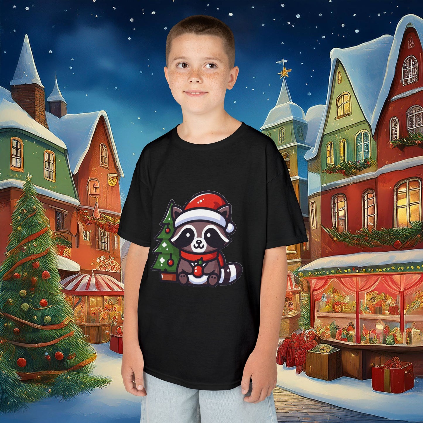 Christmas Raccoon Kids Tee