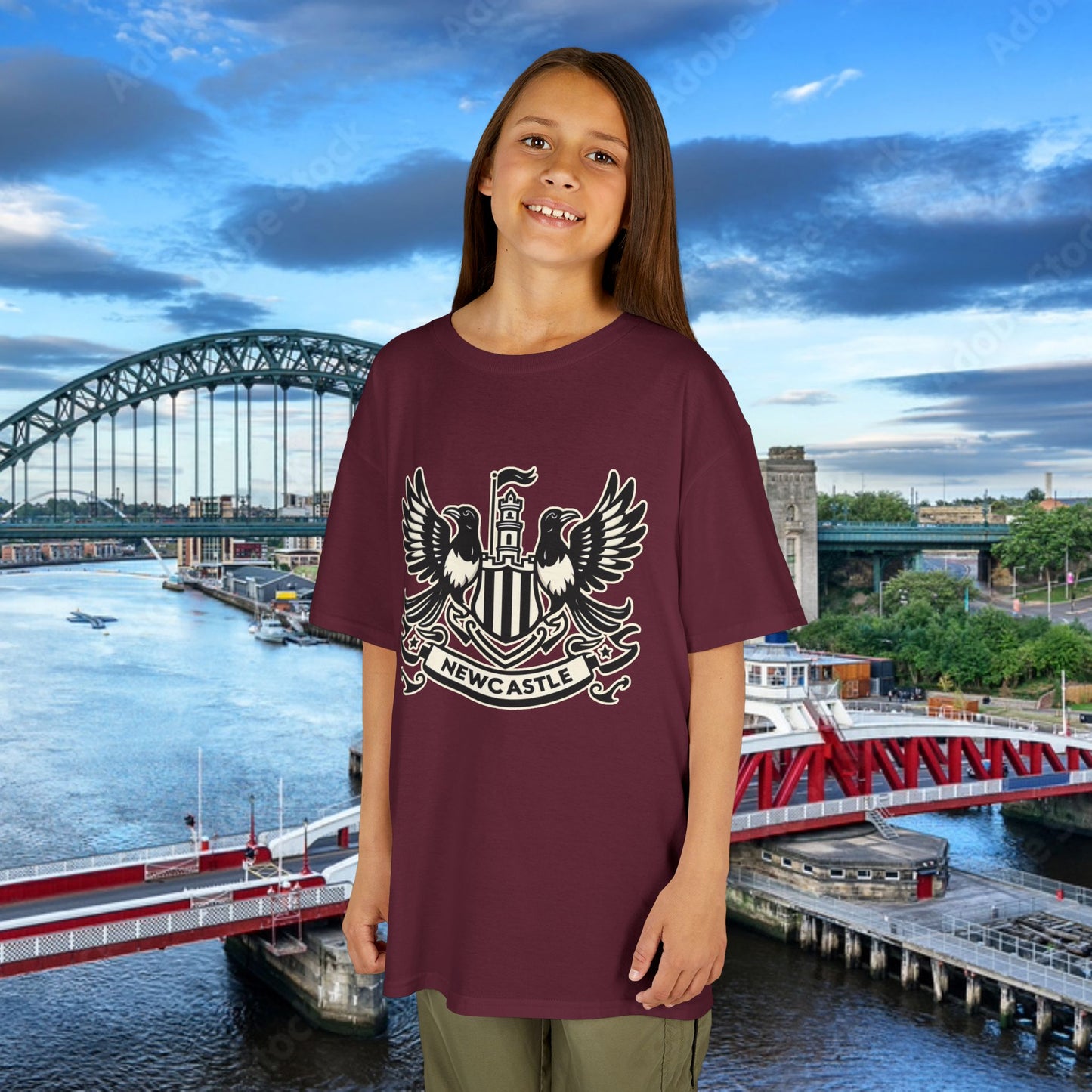 Newcastle United B&W Crest Kids Tee