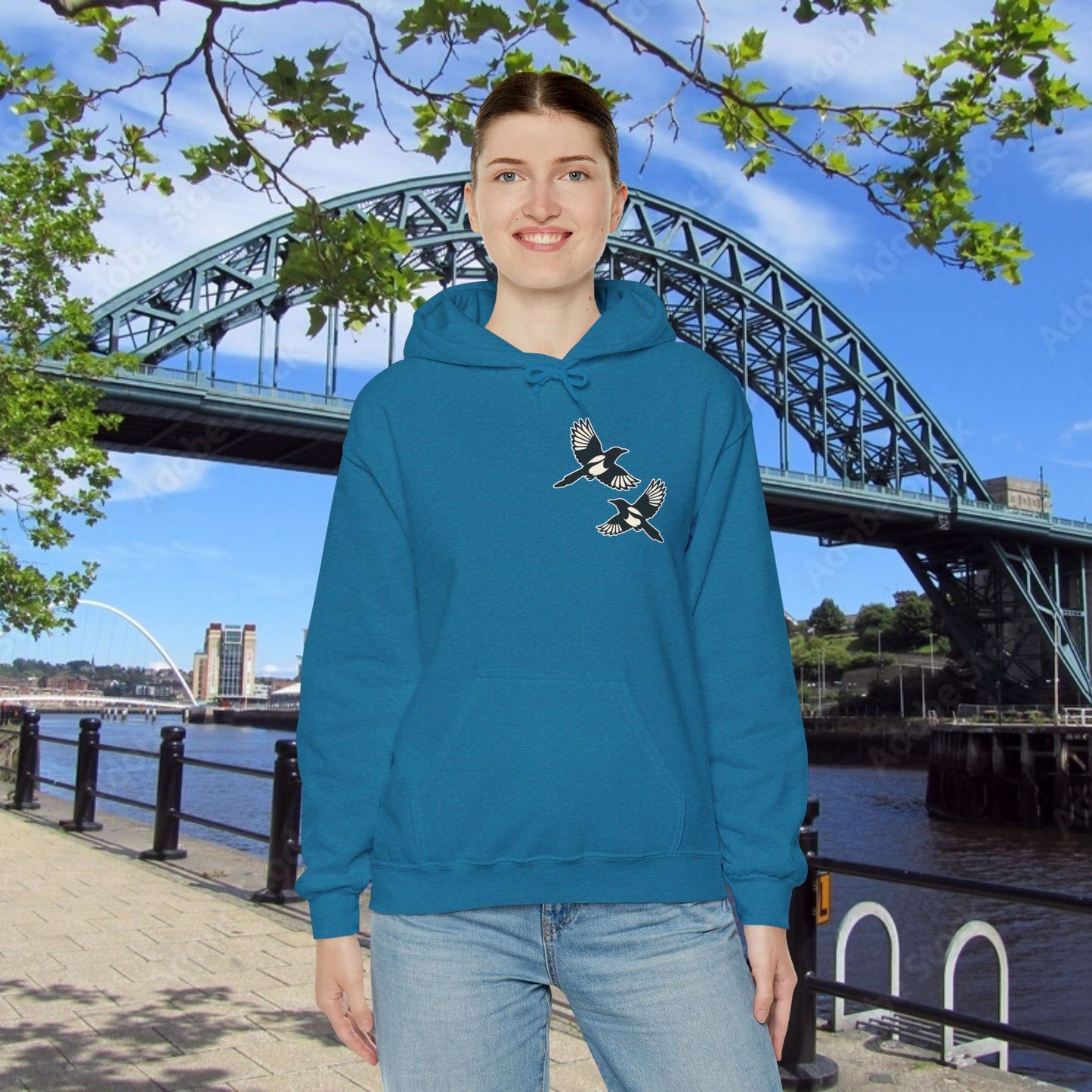 Newcastle United B&W Crest Hoodie