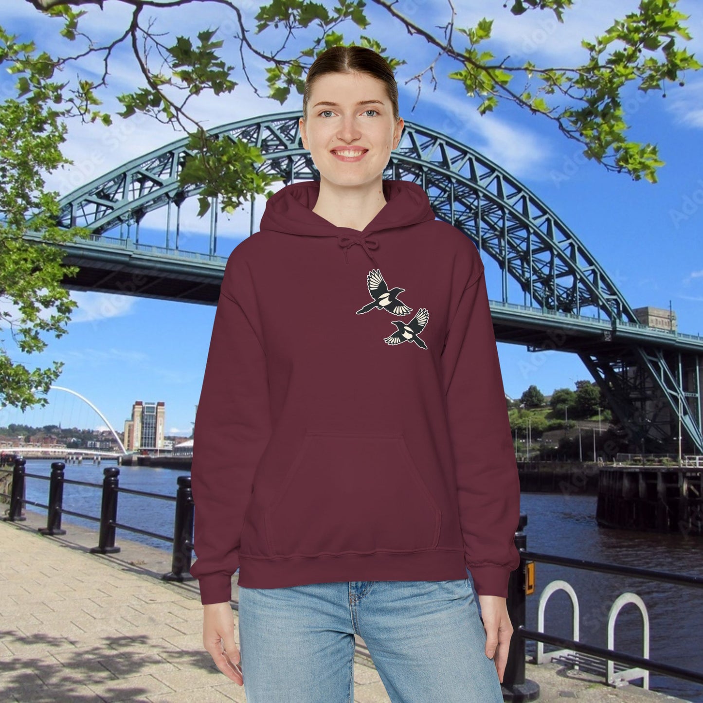 Newcastle United B&W Crest Hoodie