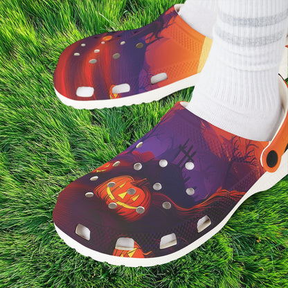 Jack-O'-Lantern Halloween Foam Clogs