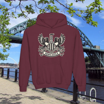 Newcastle United B&W Crest Youth Hoodie