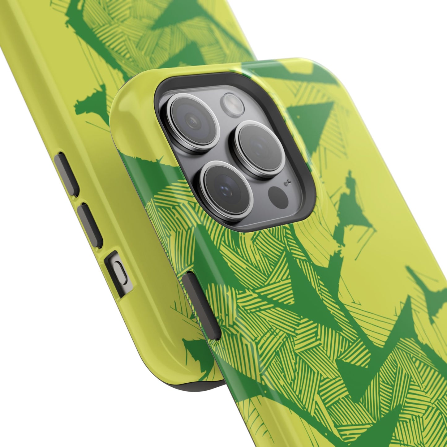 Electric Green and Gold Impact-Resistant Phone Case