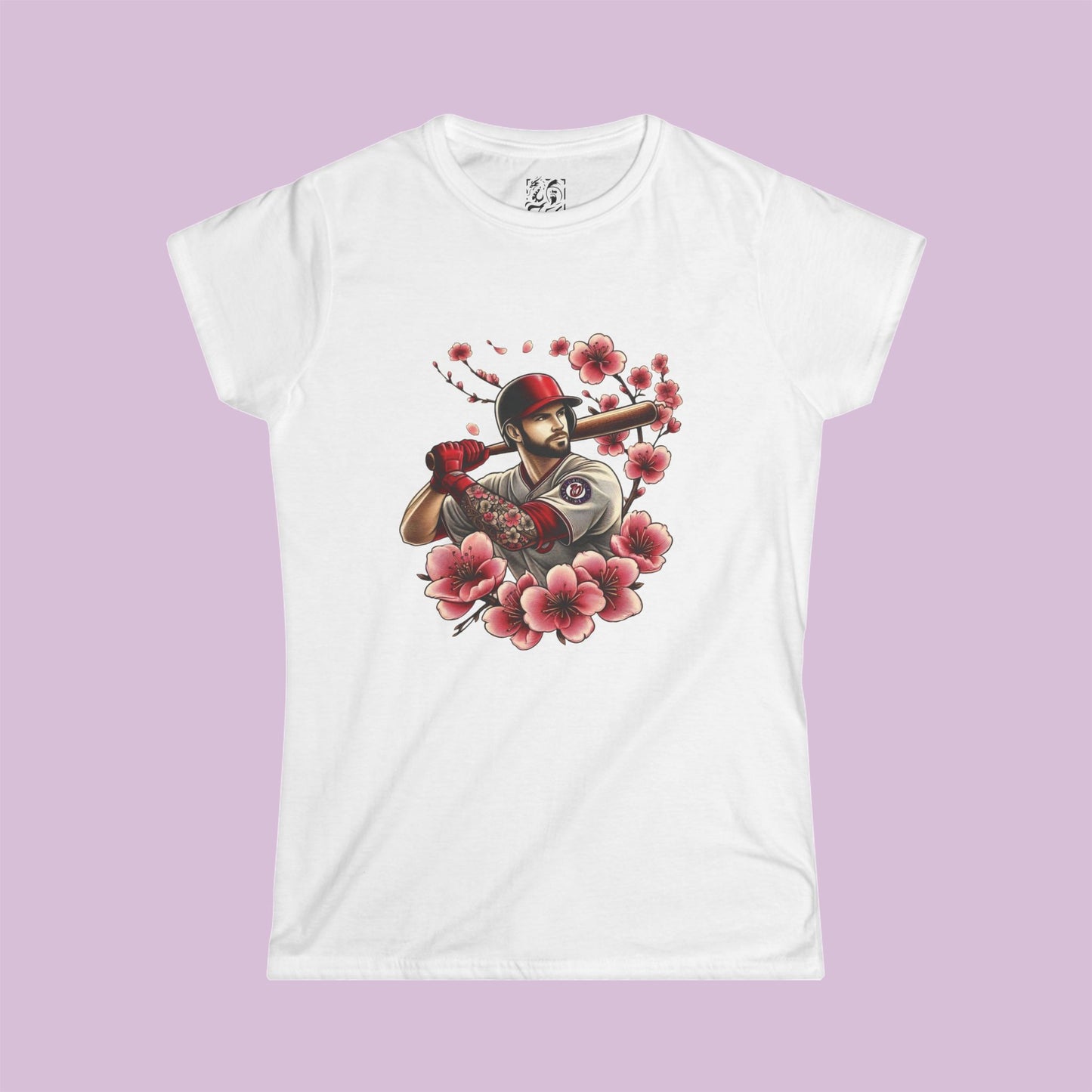 Washington Baseball Cherry Blossom Women's Softstyle Tee