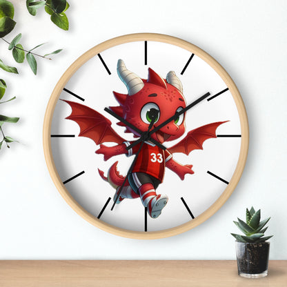 Mini Red Dragon Fan Wall Clock