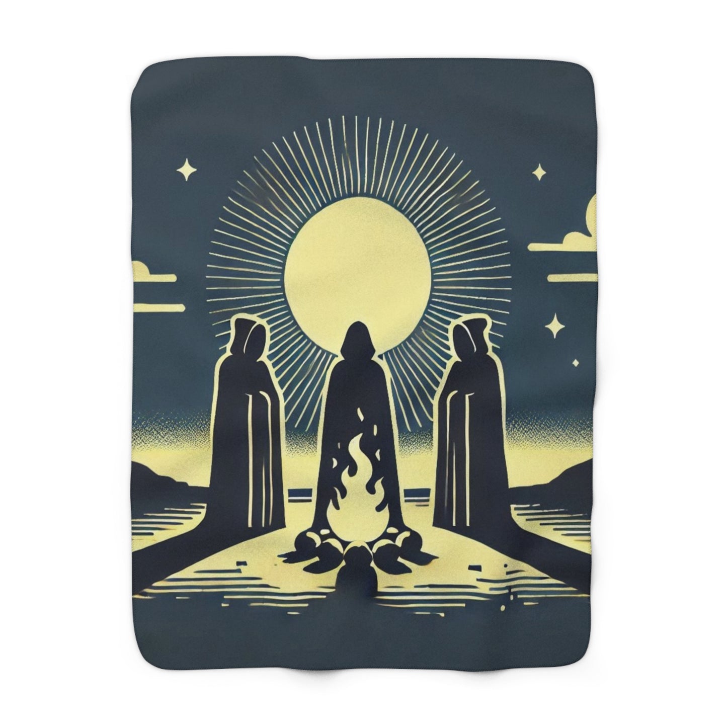 Midnight Circle Sherpa Fleece Blanket