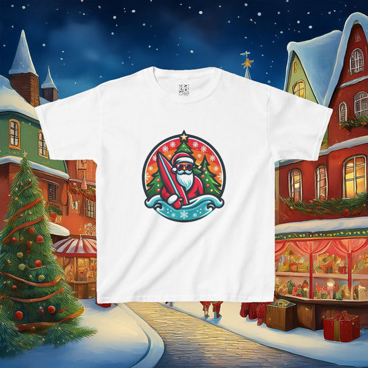Catching Waves Santa Kids Tee