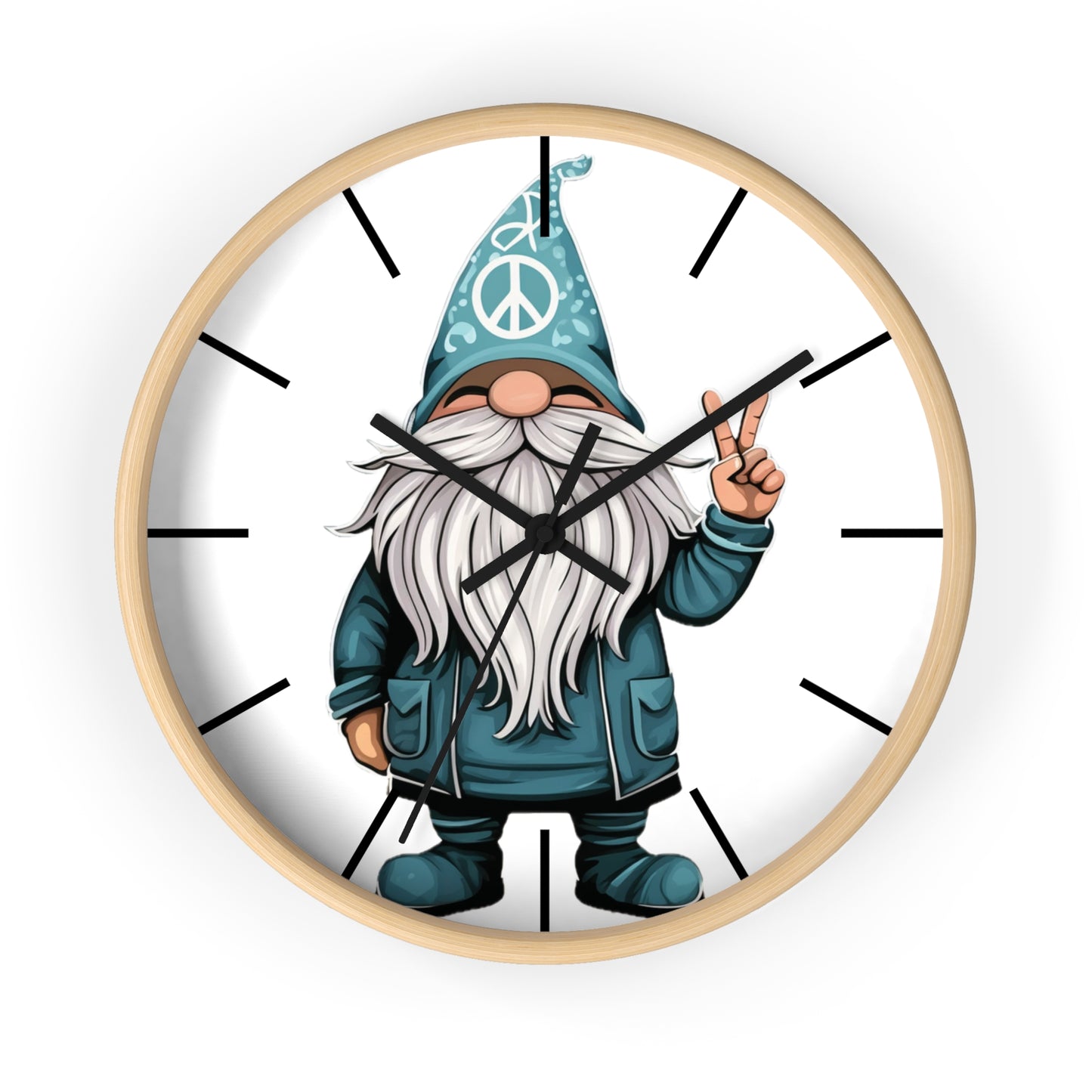 Peace Gnome Wall Clock