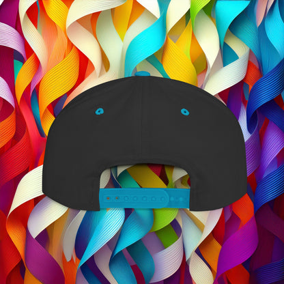 Rainbow Heart Flat Bill Snapback