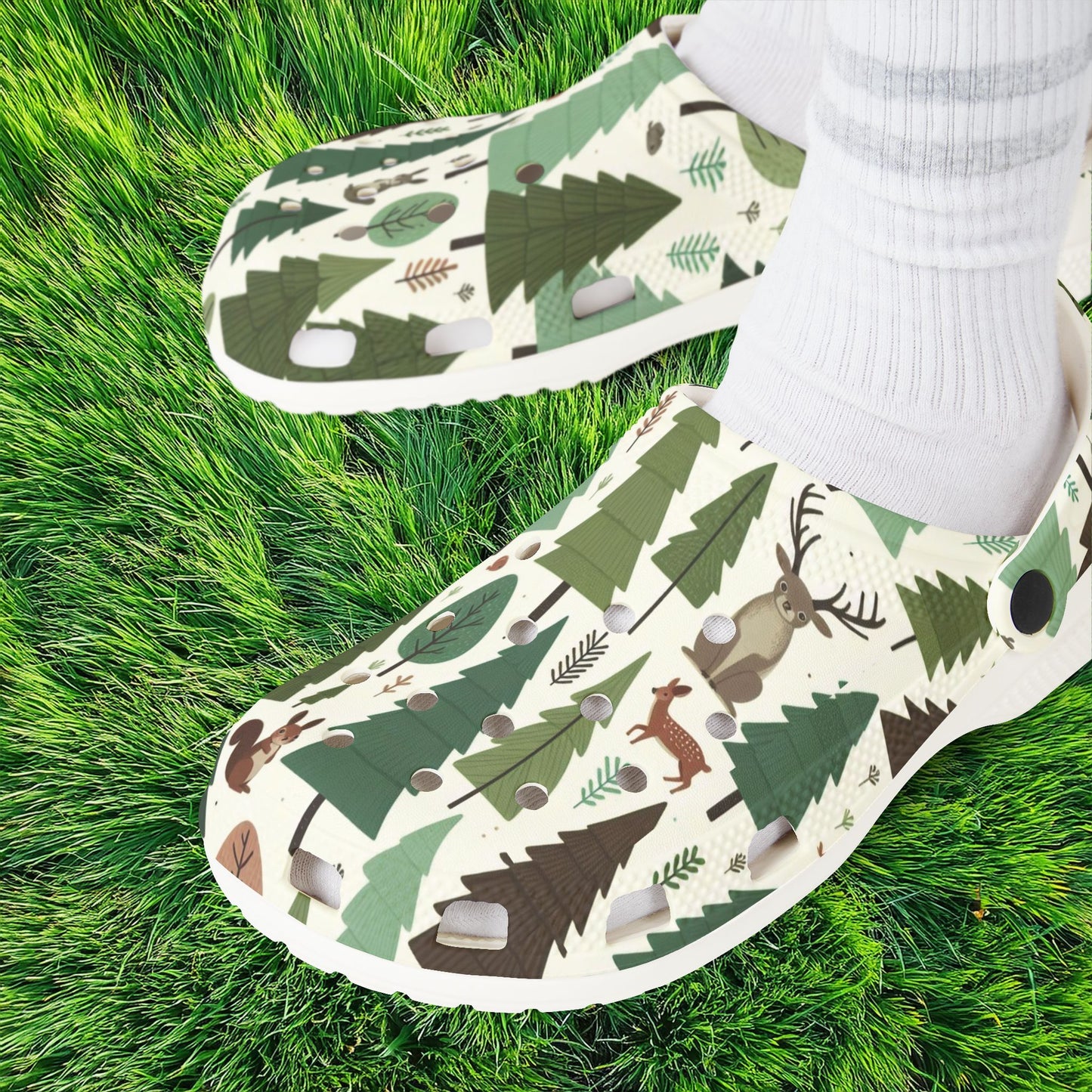 Forest Pattern Foam Clogs