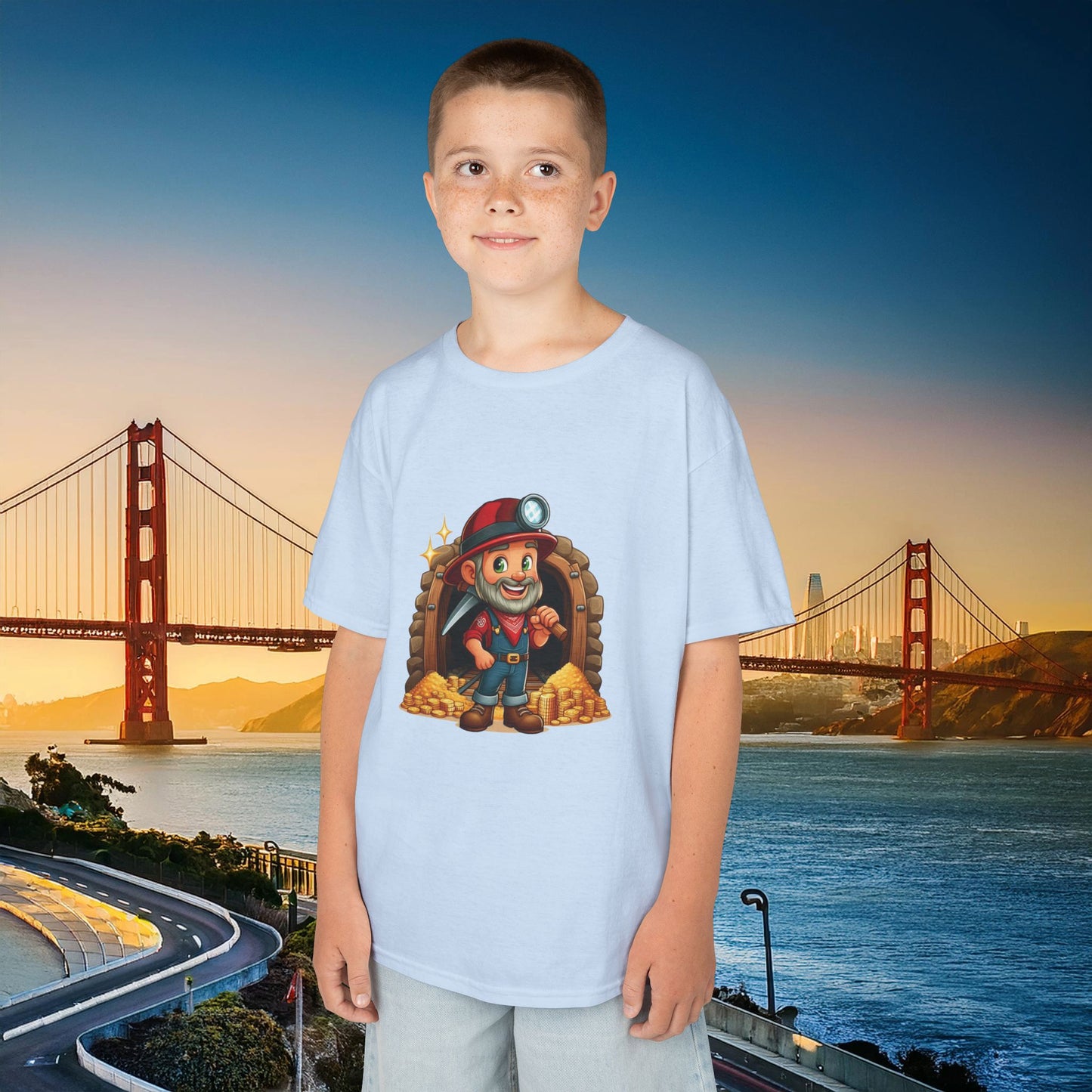 San Francisco Football Cartoon Miner Kids Tee