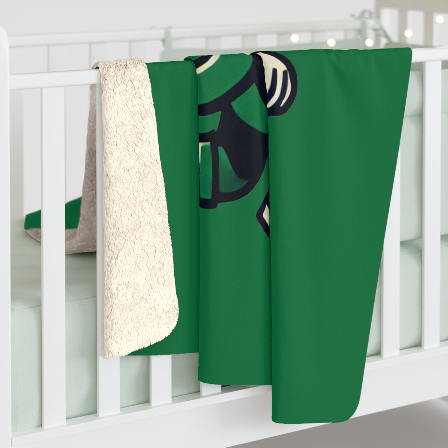 Boston Basketball Logo Sherpa Fleece Blanket