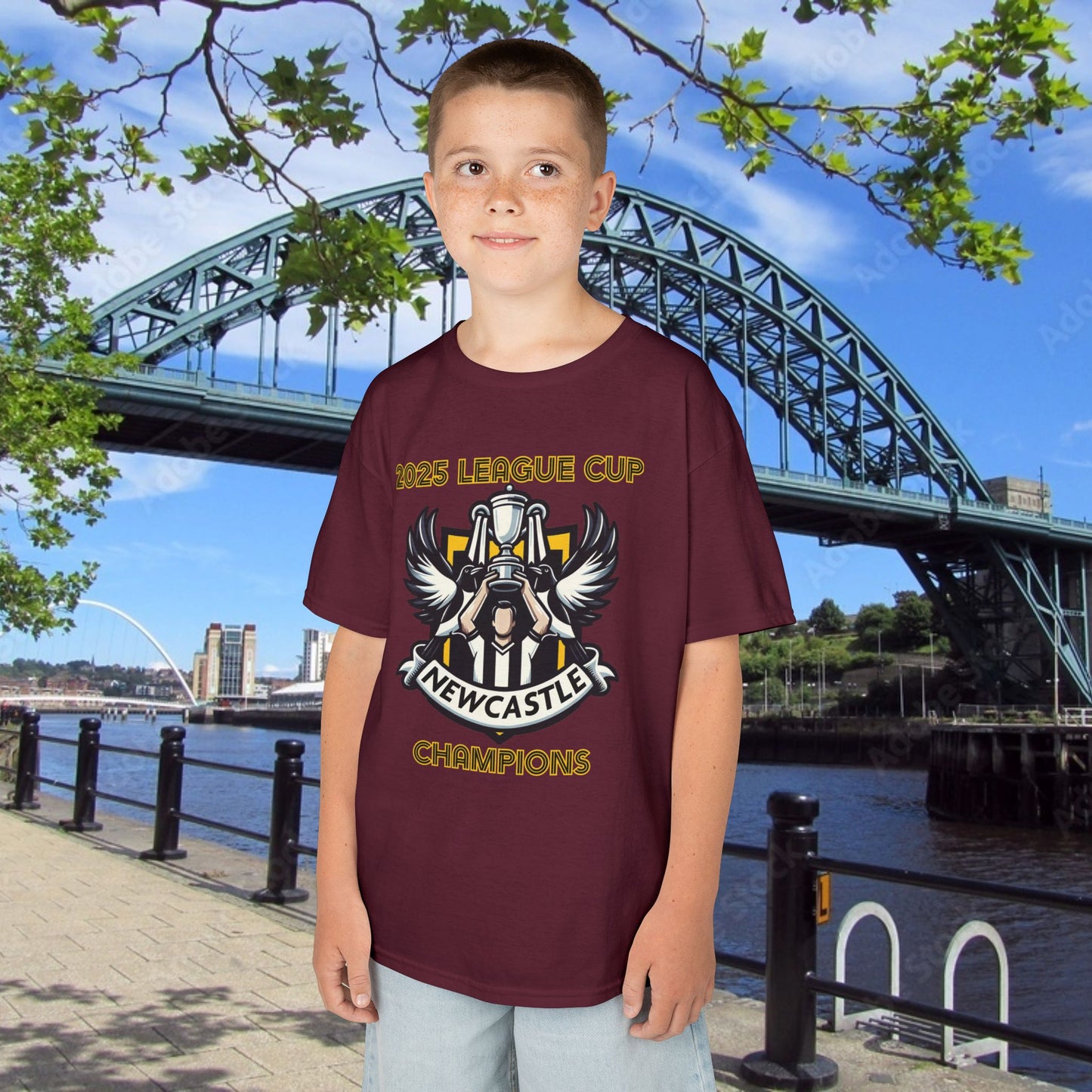 Newcastle Cup Champions Crest Kids Tee
