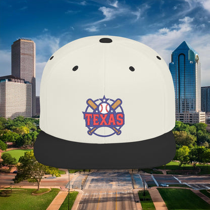 Texas Baseball Logo Flat Bill Snapback