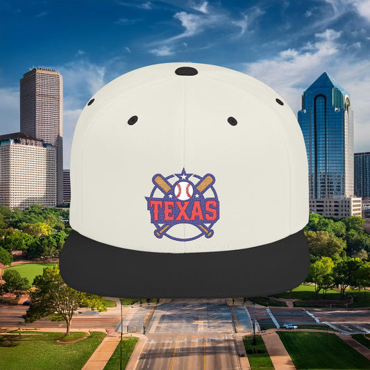 Texas Baseball Logo Flat Bill Snapback