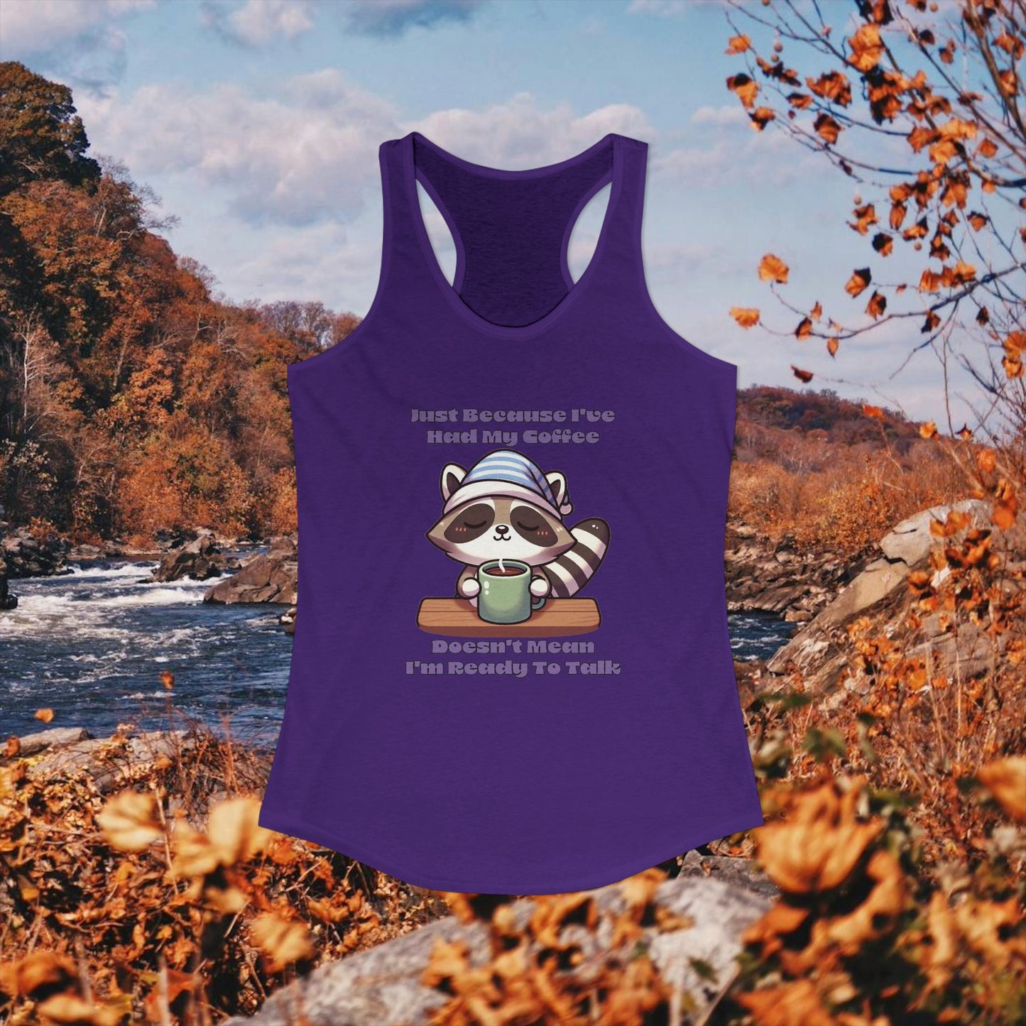 Raccoon Coffee Women's Racerback Tank