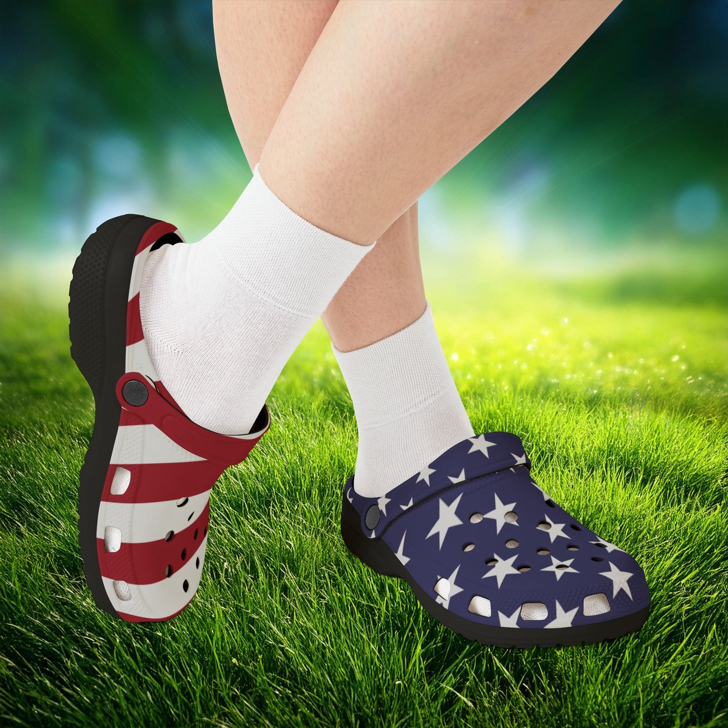 American Flag Foam Clogs