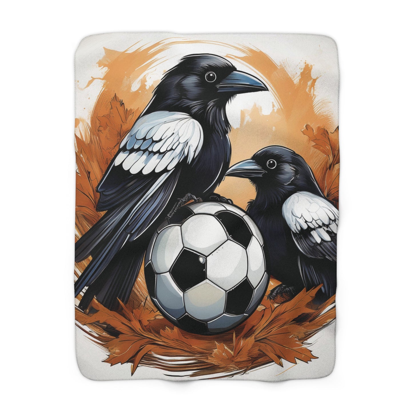 Magpies and Football Sherpa Fleece Blanket
