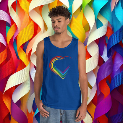 Rainbow Heart Unisex Tank Top