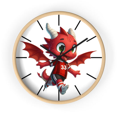 Mini Red Dragon Fan Wall Clock
