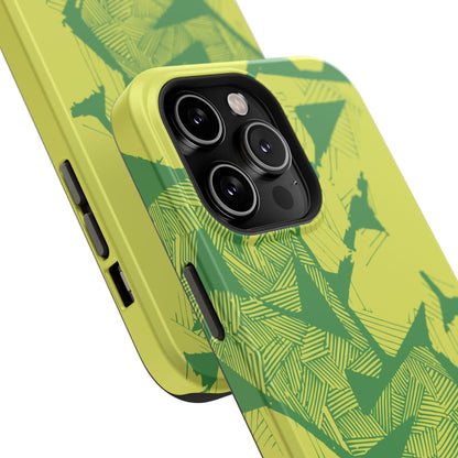 Electric Green and Gold Impact-Resistant Phone Case