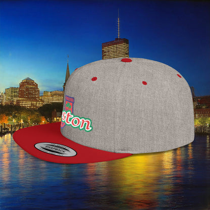 Boston Cable Knit Irish Sock Flat Bill Snapback