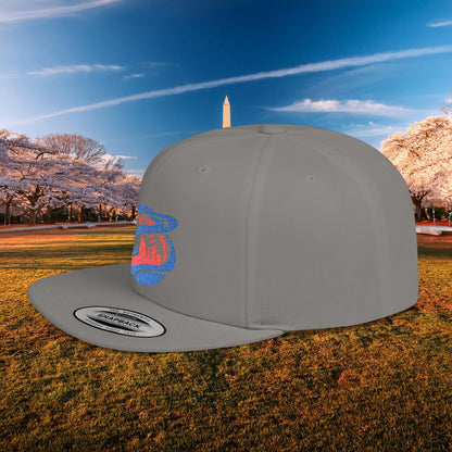 Abstract Washington Baseball Logo Flat Bill Snapback
