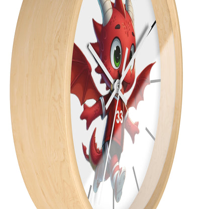 Mini Red Dragon Fan Wall Clock