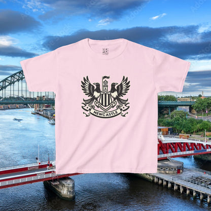 Newcastle United B&W Crest Kids Tee
