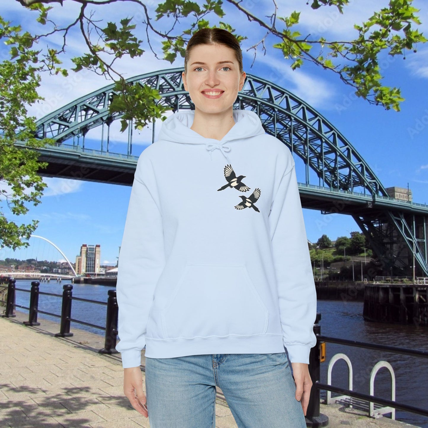 Newcastle United B&W Crest Hoodie