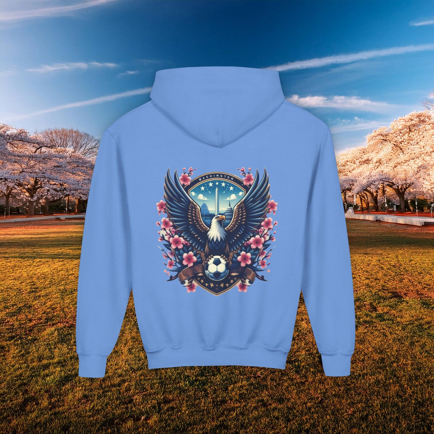 Washington Cherry Blossom Design Youth Hoodie
