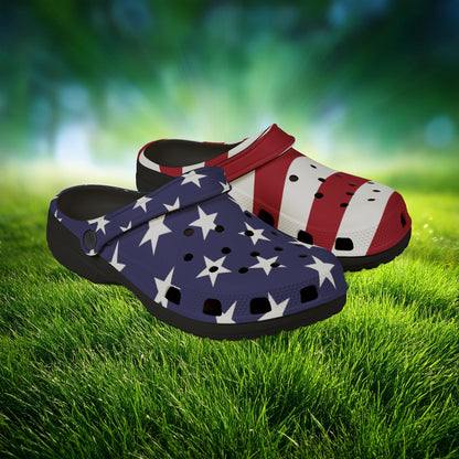 American Flag Foam Clogs