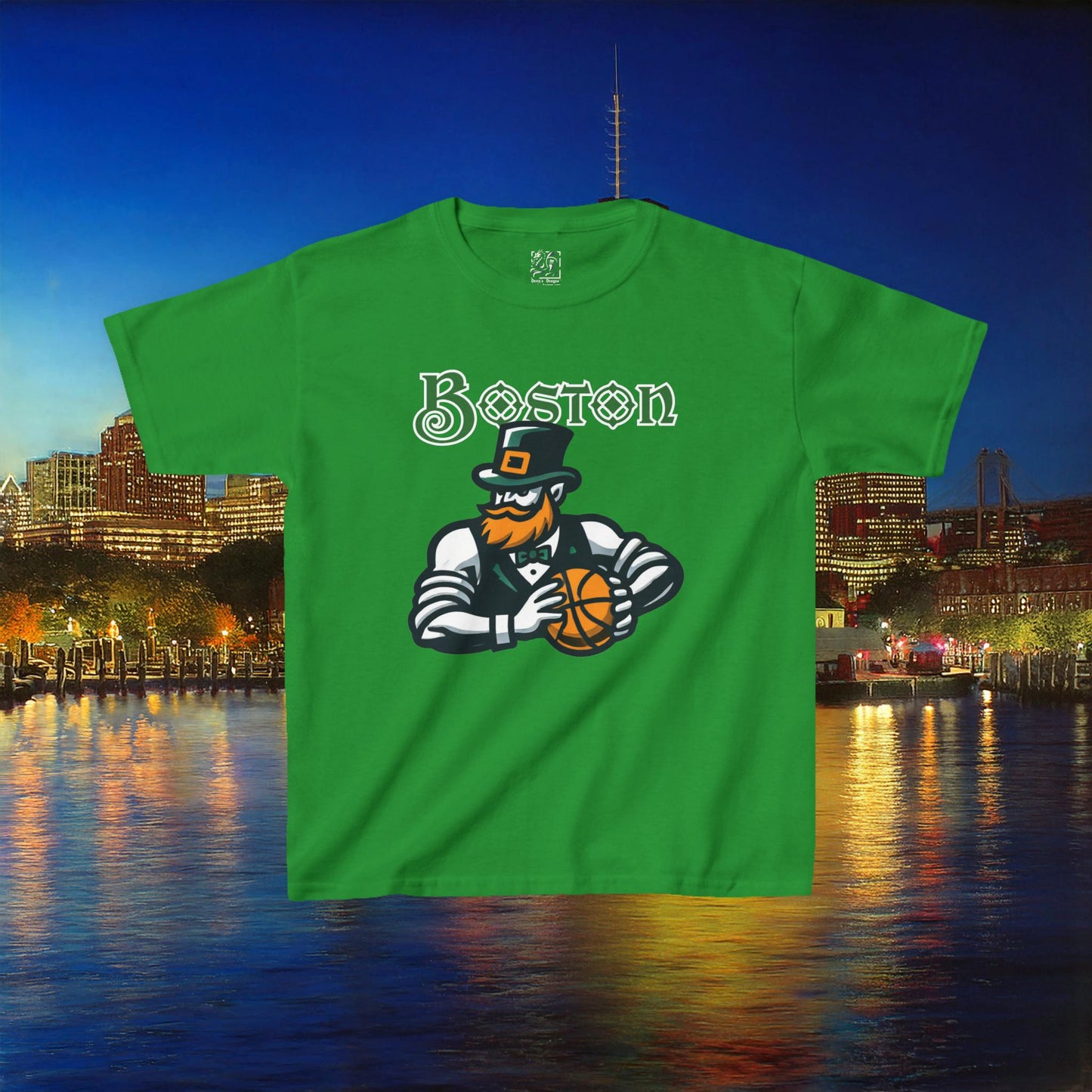 Boston Basketball Design Kids Tee