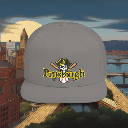 Pittsburgh Baseball Logo Flat Bill Snapback