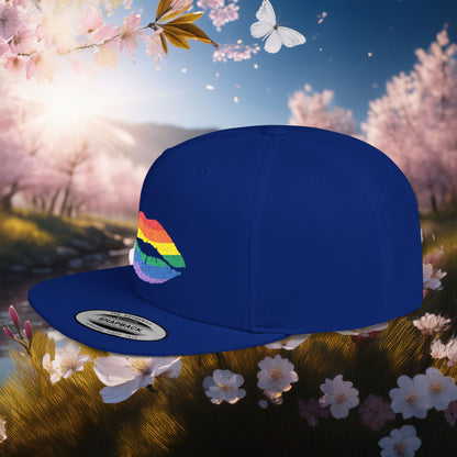 Rainbow Kiss Flat Bill Snapback