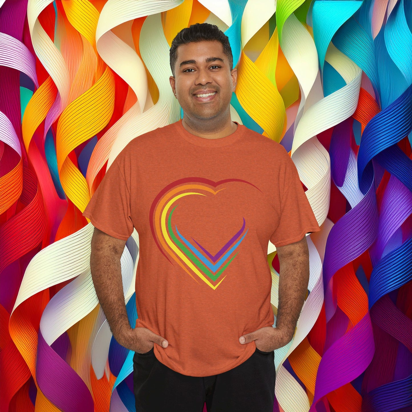 Rainbow Heart Unisex Tee