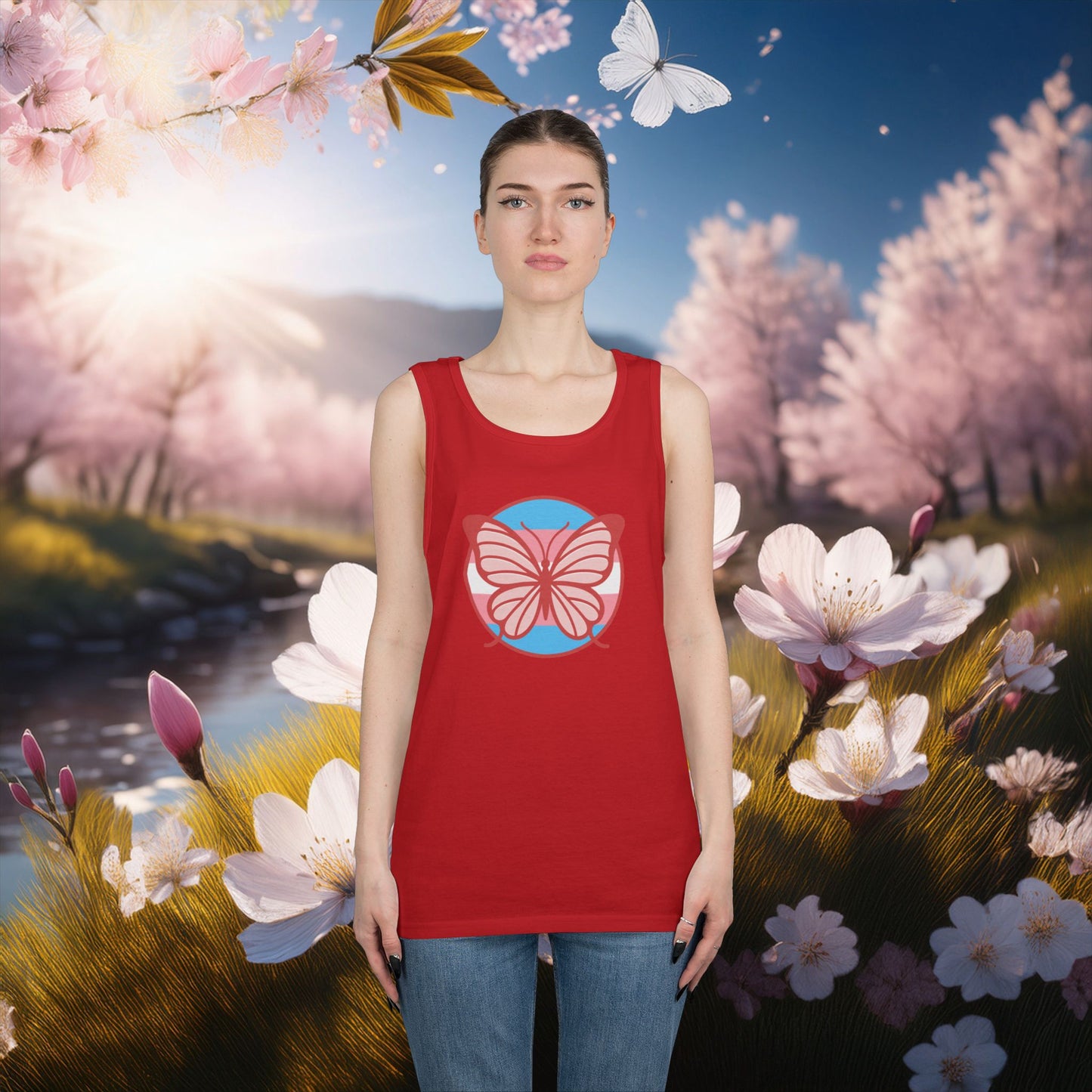 The T Elders Butterfly Unisex Heavy Cotton Tank Top