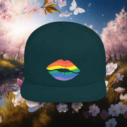 Rainbow Kiss Flat Bill Snapback